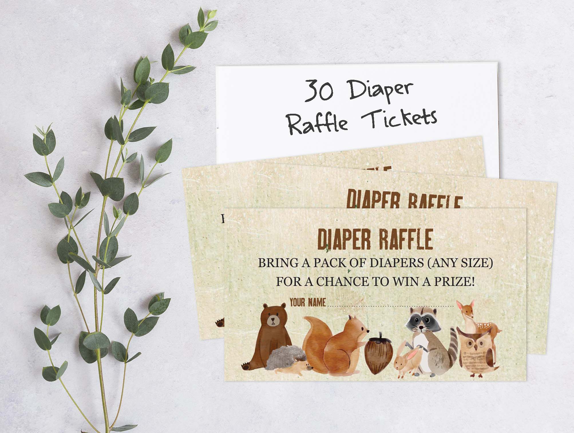 Inkdotpot Set Of 30Jungle Animals Baby Shower Invitations-Diaper Raffle Tickets And Baby Shower Book Request Cards Gender Neutral Invites Its A Boy Its A Girl