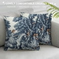 thumbnail image 3 of ONETECH Toile Pillow Covers,Vintage Pillow case,Blue and White Pillow Cover,Horse Pillow Cover,Trendy Throw Pillow Cover, 3 of 5