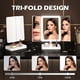 thumbnail image 3 of LED Travel Makeup Mirror, Rechargeable Trifold Cosmetic Mirror, 3 of 5