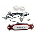 thumbnail image 2 of Arnés de Pastilla de guitarra Eléctrica kusrkot Precableada Pastilla Blanca de bobina Simple Con Marco rojo, 2 of 7