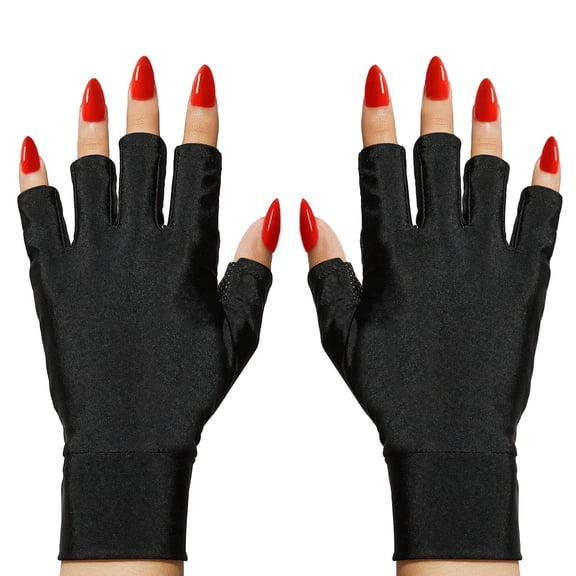 Makartt UV Protective Gloves for Nail Lamp Gel Curing, UPF50 UV Gloves, Breathable Black Nail Gloves with UV Hand Protection