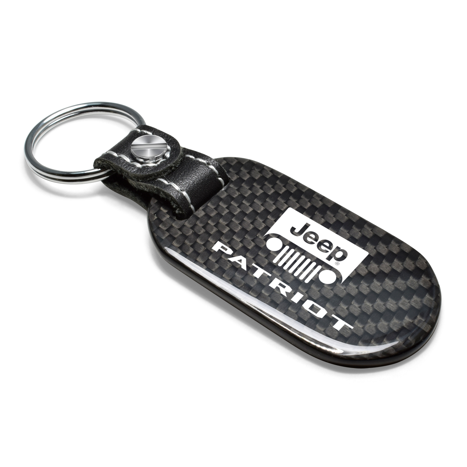 Jeep Patriot Real Carbon Fiber Dog-Tag Style Key Chain