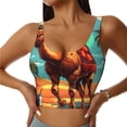 thumbnail image 1 of Balery Cool Camel Oasis Vibes Sujetadores deportivos con espalda cruzada para mujer, acolchados, sin costuras, de alto impacto, ideales para yoga, gimnasio, entrenamiento y fitness.-Small, 1 of 8