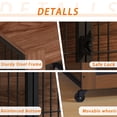 thumbnail image 6 of Peispie 32.5" Dog Crate Furniture with Wheels for Small Dogs, Heavy Duty Dog Kennel Indoor with 2 Doors, Wooden Pet Cage End Table, Sturdy Metal Dog Cage for Anxiety Dog, Walnut, 6 of 8