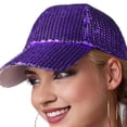 thumbnail image 5 of Glittery Sequin Peaked Cap Unisex Party Hat Sunscreen Long Brim for Adult And Children Stage Performance Cap Street Dance Headwear, 5 of 8