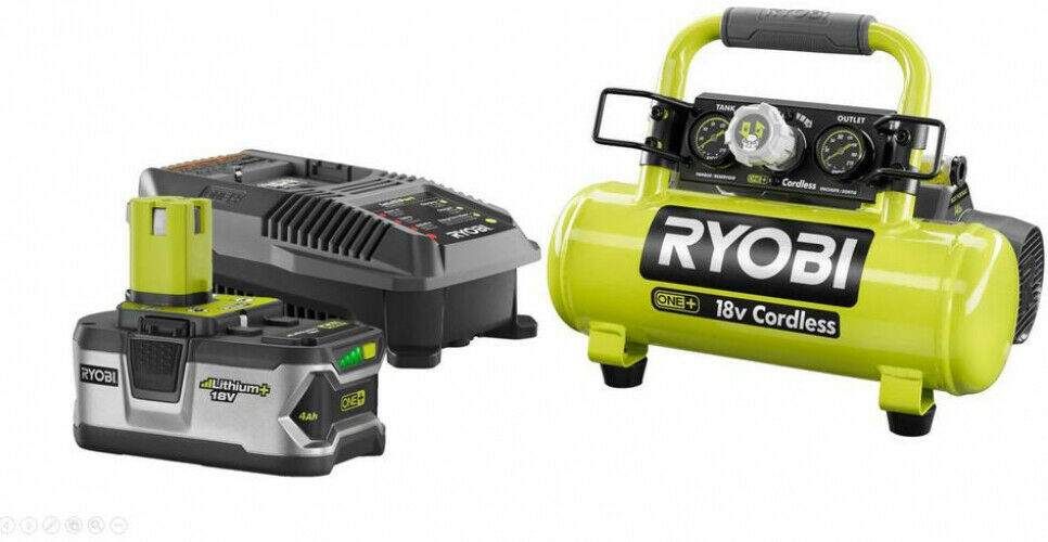 RYOBI Portable Air Compressor 18 Volt Cordless 1 Gallon Charger 4.0 Ah