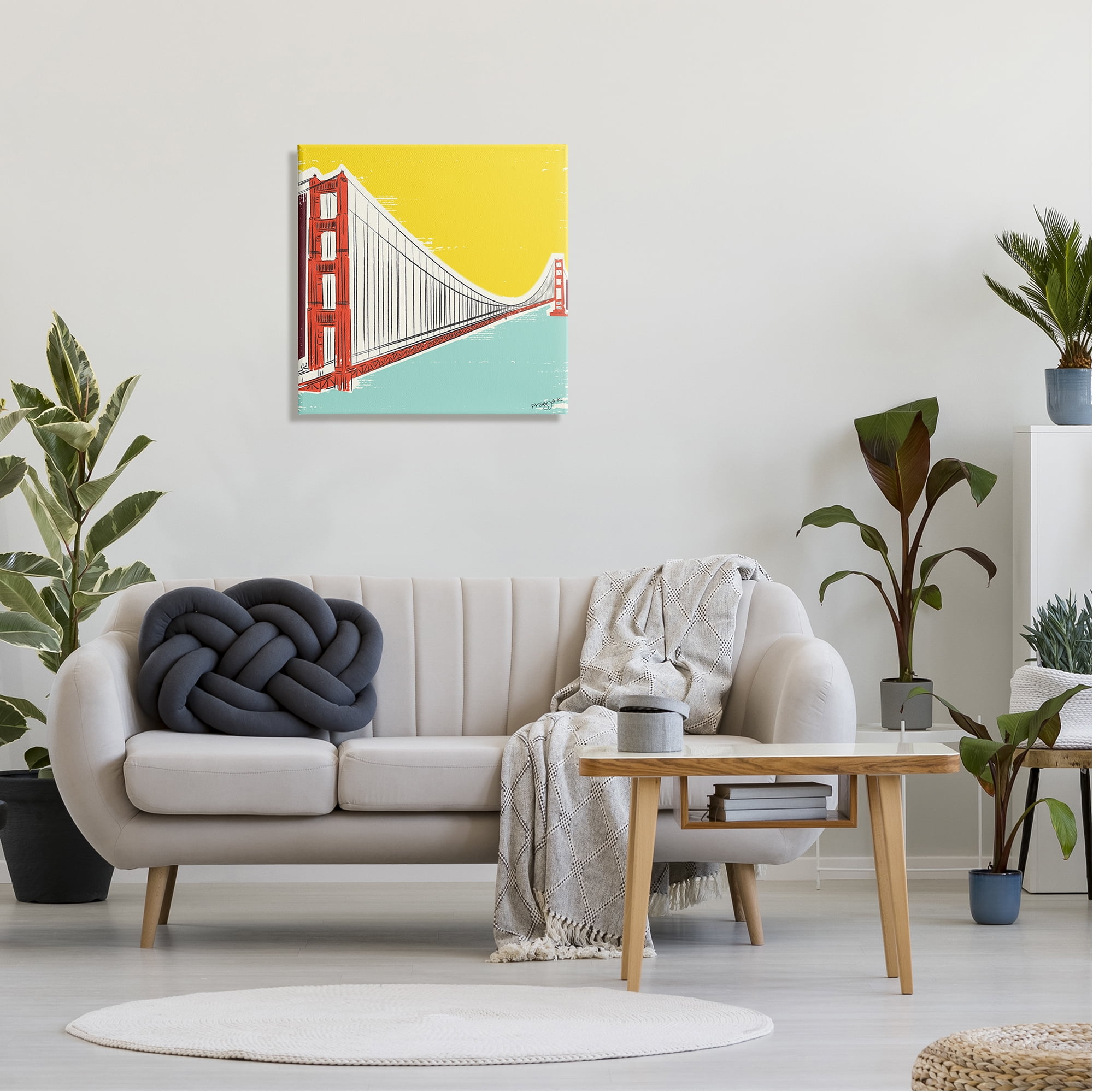 Stupell Industries Modern Industrial Bridge Landscape Painting Gallery Wrapped Canvas Art Print Wall Art, 24 x 24
