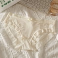 thumbnail image 2 of Odeerbi Women's Lace Ice Silk Underwear Seamless Panties Breathable Soft Stretch Brief Girls Quick Drying Cotton Crotch Mid Waist Summer Underwear Beige, 2 of 4