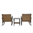 thumbnail image 4 of Enyopro 3 Pieces Outdoor Rocking Chair Set, Patio Rattan Furniture Set with 2 Rockers and 1 Side Table, for Porch, Backyard, Deck, Gray, 4 of 9