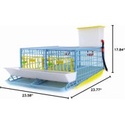 Cimuka Quail Breeding Cage, 2 Section Indoor Coop, PP Plastic, Rust-Free, Removable Divider, Easy Clean Design for Egg Collection