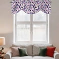 thumbnail image 3 of Tie Up Valances for Windows, Spring Purple Leaves Adjustable Valance Curtains Window Treatment for Living Room, Country Botanical Pastoral Leaf Beige Rod Pocket Kitchen Curtains & Drapes 42x18 Inch, 3 of 9