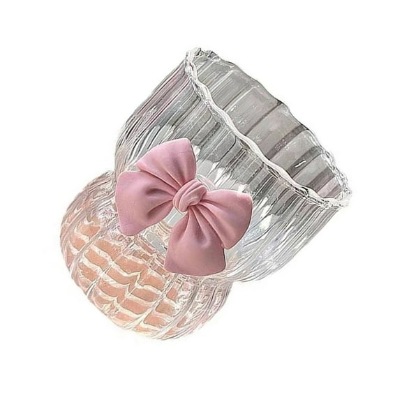 Glass Cup with Lovely Bowknot Glass Easy to Water Cups Small Coffee Cups for Drinking Use