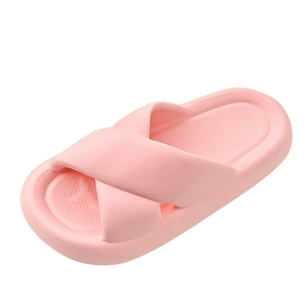 

Noarlalf Slippers for Women Fashion Four Seasons Women Slippers Thick Soles Non Slip Soft Open Toe Slip On Indoor Bathroom Solid Color Simple Style Womens Slippers