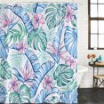 thumbnail image 2 of Watercolor Monstera Palm Leaf Bathroom Shower Curtains with 12 Hooks Polyester Waterproof Shower Curtain for Stalls and Bathtubs Tropical Floral Jungle Decorative Bathroom Curtain 54x78 Inches, 2 of 9