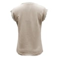 thumbnail image 3 of Women's Classic Loose Fit Solid Lace Trim Sleeveless Blouse with Round Neckline for Daily and Wear, S, Beige, 3 of 5
