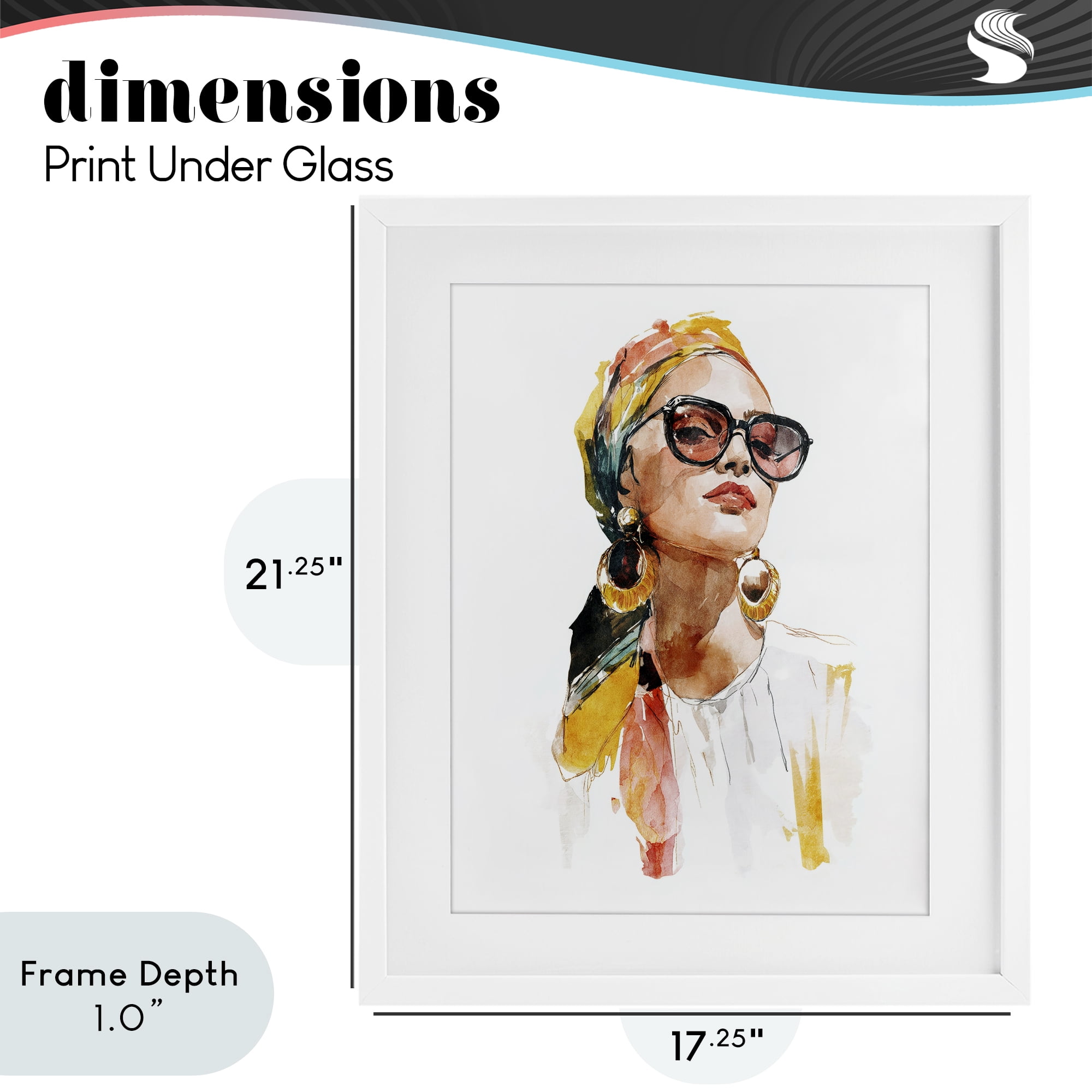 Stupell Industries Stylish Woman with Headwrap White Framed Print Under Glass, design by Svetlana Aleynikova