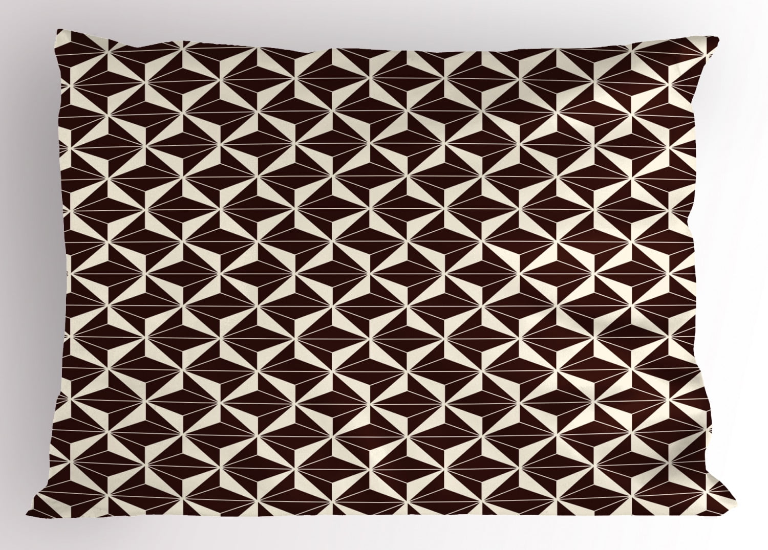 Geometric Pillow Sham, Contemporary Abstract Pattern with Contrast
