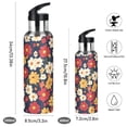 thumbnail image 2 of Yayeee 20oz Insulated Water Bottle Double Wall Stainless Steel with Flip Straw Lid, Red Floral, 2 of 7