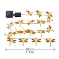 5 Ft 10 Light Solar Dragonfly String Lights, Pearlescent Insect Fairy ...
