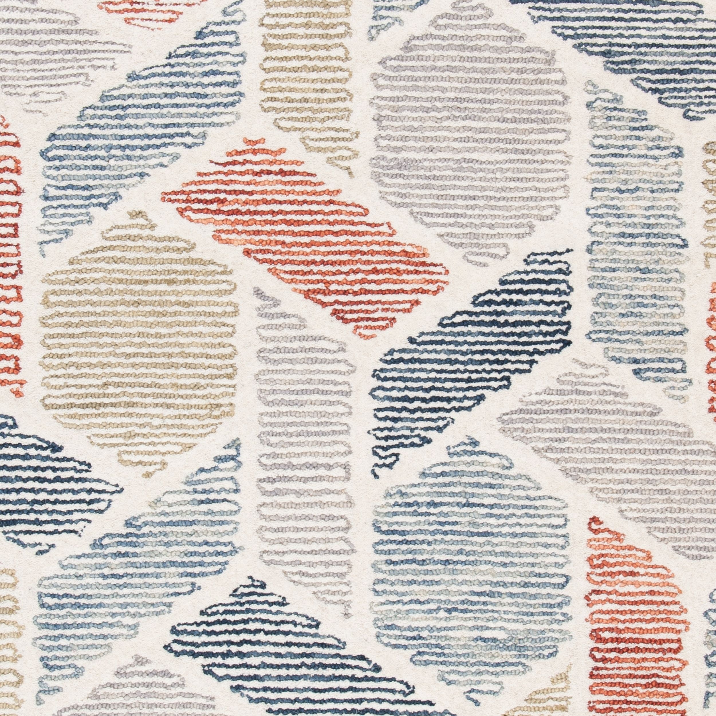 SAFAVIEH Precious Cornelius Abstract Geometric Area Rug, Blue/Rust, 4' x 6'