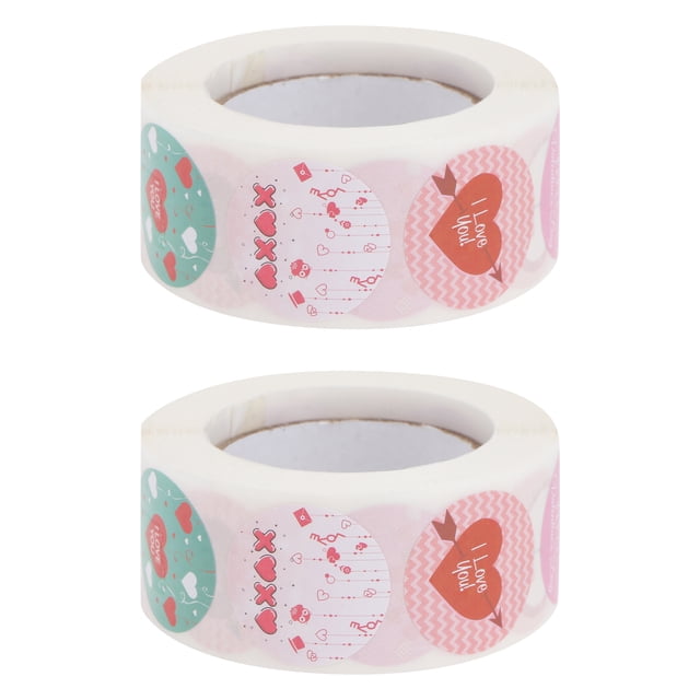 GOOHOCHY 2 rollos de pegatinas para el día de San Valentín con texto "Te amo", ramos y etiquetas decorativas.
