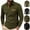 Army Green, variant on Dovford Men's Casual Polo Shirts Classic Long Sleeve Basic Button T-Shirt Lightweight Cotton Golf Tops with Pocket