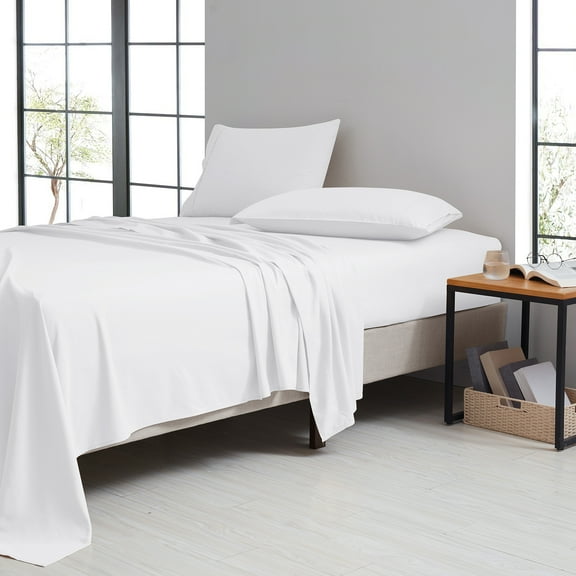 Rayon from Bamboo 4 Piece Luxury Solid Sheet Set - 8 Colors - White - Twin