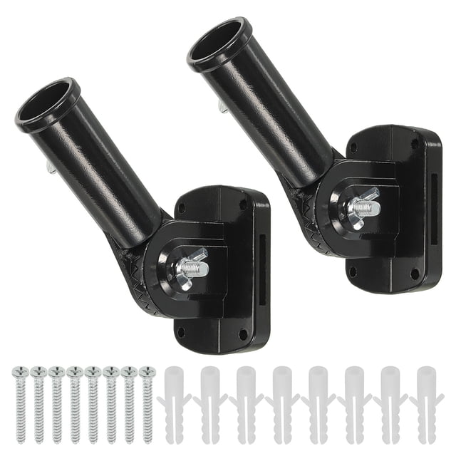 Soporte para bandera Uxcell, paquete de 2, soporte de bandera de aleación de aluminio con hardware, negro