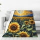 thumbnail image 1 of Balery Starry Sky Moon Sunflower Manta de Felpa Suave y Acogedora – Cobija de Franela Aterciopelada para Cama, Lavable y Cálida para Sofá, Mascotas, Transpirable-50"x40", 1 of 7