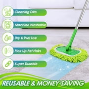 JEHONN Reusable Microfiber Mop Pads, 4 Pack Dry & Wet Sweeping Cloths