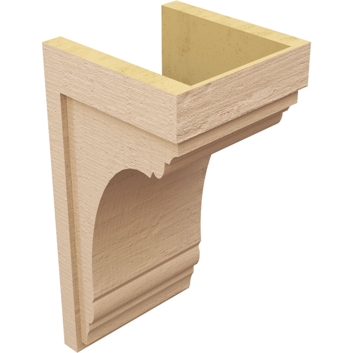 12"W x 12"D x 24"H Wide Warren Rough Cedar Woodgrain TimberThane Corbel, Primed Tan