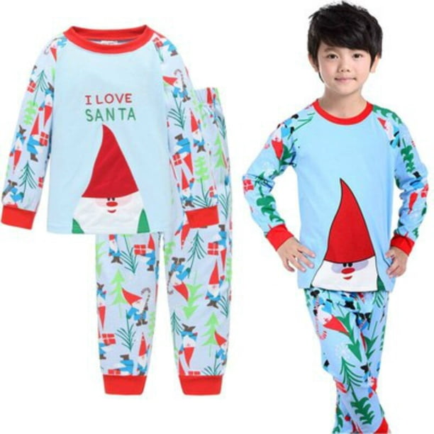 Pijamas para bebés, pijamas de Navidad, ropa para niños, conjunto para niñas, ropa de dormir para niños, pijamas de manga larga, trajes de primavera y otoño95 (3T) Gao Jinjia LED