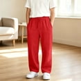 thumbnail image 4 of CONROSES Kids Boys Casual Pants Wide Leg Baggy Pant for Child Solid Elastic Waist Cozy Fall Winter Jogger Trousers with Pockets, 4 of 8