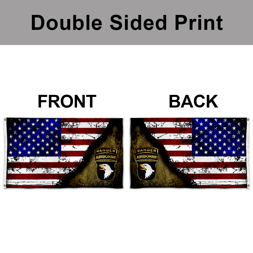Dutern Double Sided 101st Ranger Airborne Flag TABBED STARS & STRIPES banner US Army Military Banner 3 Ply with Brass Grommets 3x5 Feet