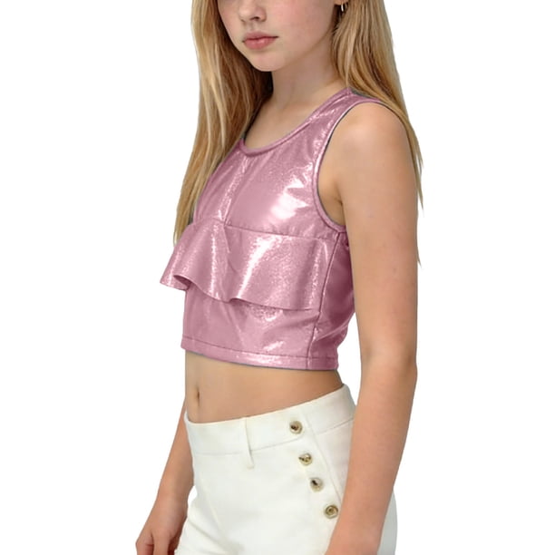 Camiseta de tirantes de cuello redondo para niños, primavera y verano, color liso, para festivales, carnavales, fiestas, festivales, disfraces, camiseta de cuello redondo para niños, camiseta de polié