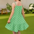 thumbnail image 4 of Abcomgle Cute Sundresses Dresses for Girls 10-12 Casual Spaghetti Strap Sleeveless Cami Dress Polka Dot Sundresses Summer A-Line Tiered Dresses for 6-14 Years,Army Green, 4 of 6