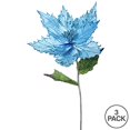 thumbnail image 3 of Vickerman OF160942 Sky Blue Poinsettia Flower Stem, 26 & 13 in., 3 of 3