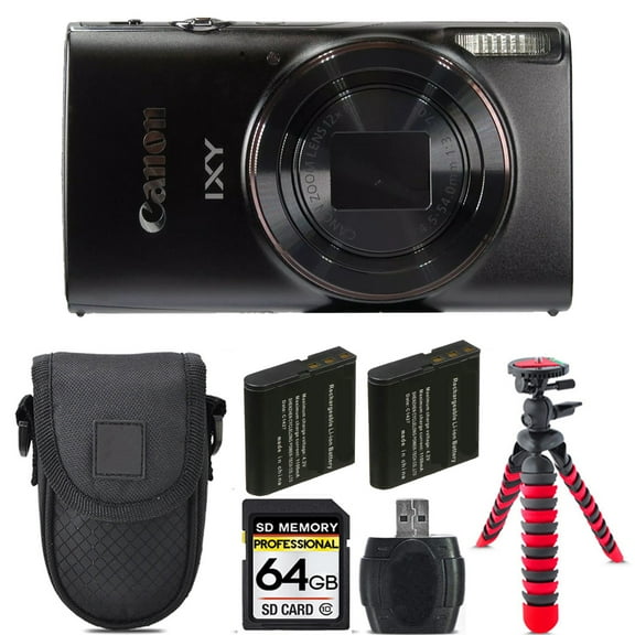 Canon PowerShot IXY 650 Digital Camera (Black) Tripod 1 Yr Warranty - 64GB Kit (International Version)