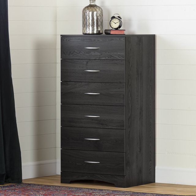 Commode 6 tiroirs pour Adulte, fini Chêne gris, collection Step One de Meubles South Shore