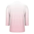 thumbnail image 5 of THDHVS Womens Tops Long Sleeve,Shirts for Women,Ladies' Fashion Solid-color Gradient Base T-shirt 3/4 Length Three-quarter Sleeve V-neck Top/shirt Pink XL, 5 of 7