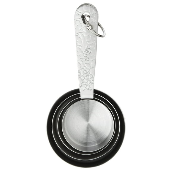 The Pioneer Woman Set of 4 Embossed Stainless Steel Measuring Cups, Playful Posy