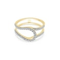 thumbnail image 3 of 1/3 CT Round Cut White Cubic Zirconia Enhancer Curve Guard Ring In 14K Yellow Gold Plated 925 Sterling Silver (Color: White, Clarity: VVS1-VVS2, 0.33 Cttw) -8.5, 3 of 8