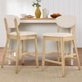 thumbnail image 6 of Best Choice Products Set of 2 Counter-Height Bar Stools, Armless W/Upholstered Seat Cushion & Backrest - Oak / Cream, 6 of 9