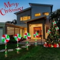 thumbnail image 5 of MOQIN Outdoor Christmas Decorations Solar Pathway Lights, Set of 5 Lollipops Peppermint Stake Lights, Candy Cane Walkside Lights, Outdoor Xmas Decoration for Walkway,Yard, 5 of 9
