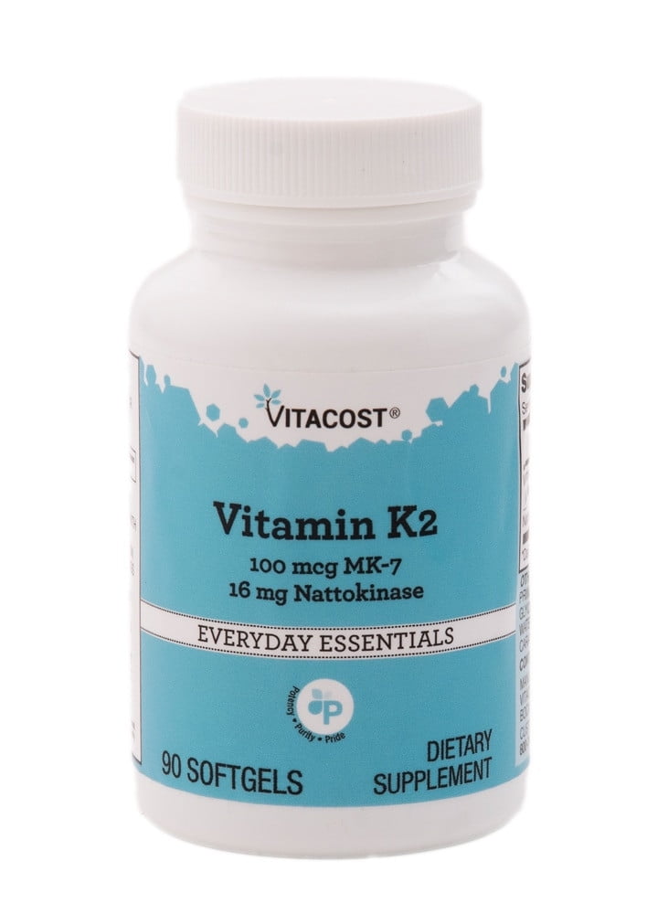 Vitamin K2 100 Mcg Mk7 16 Mg Nattokinase 90 Softgels