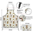 thumbnail image 3 of Highland Cow Sunflower Hat Boot Pattern Apron-Garden Aprons for Women with Pockets-Cotton Linen Waterproof Kitchen Cooking Gardening Aprons Adjustable for Kitchen,Cooking,BBQ and Salon 33x27 Inch, 3 of 7