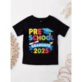 thumbnail image 2 of Pre-School Graduate 2025 Celebration T-Shirt for Girls - Colorful Design, 100% Cotton, Casual Crew Neck, Short Sleeve, All-Season Knit Top | Breathable & Machine Washable | Everyday Kids' Clothin, 2 of 6