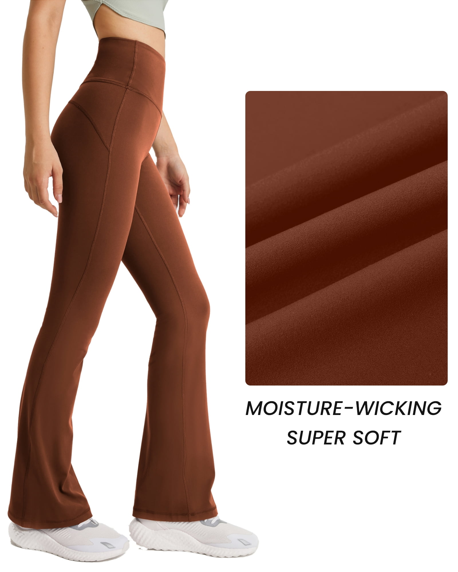 FITOP Women's High Waist Flare Yoga Pants - Buttery Soft, Bootcut, Stretch, Tummy Control Workout Leggings