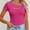Hot Pink, variant on Womens Fashion Fall Clothes One Piece Cutout Tops short Sleeve Slim Fitted Shirts Tee Tshirts