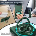 thumbnail image 3 of Magnetic Case for Samsung Galaxy Z Flip 3 Case with Kickstand & Ring Holder, [Compatible with MagSafe Charging] Slim Ultra PC Back Scratch-Resistant Military Grade Shockproof Case, Green, 3 of 14